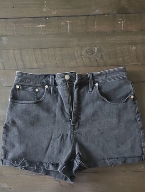 Madewell Washed Black Denim Cutoff Shorts